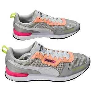 Puma R78 Mens Sneakers Grey Salmon Pink Neon Yellow 380787-02 Size 12